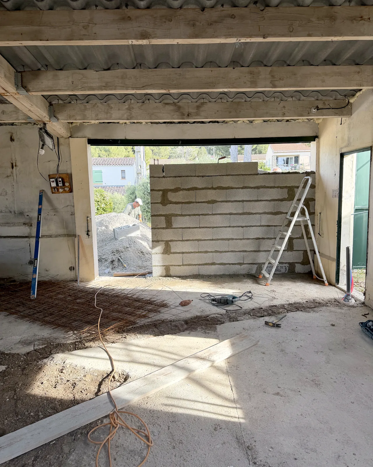 Fermeture de baie en blocs béton
